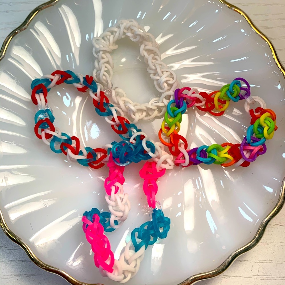 Four Rainbow Loom Bracelets